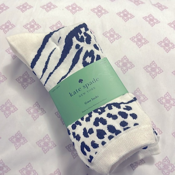Kate Spade NY Cream Crew Socks 3 Pairs One Size - Picture 1 of 4